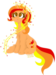 Size: 1024x1380 | Tagged: safe, artist:vanillaswirl6, oc, oc only, oc:autumn array, pony, unicorn, magic, simple background, solo, transparent background