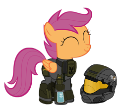 Size: 3500x3000 | Tagged: safe, artist:yognaughtsteve, derpibooru import, scootaloo, pegasus, pony, fanfic:helljumpers, fanfic art, halo (series), military, odst, simple background, solo, transparent background