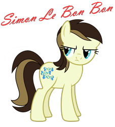 Size: 4403x4855 | Tagged: safe, artist:dashiesparkle, derpibooru import, edit, editor:grapefruitface, bon bon, sweetie drops, oc, oc:simon le bon bon, pony, absurd resolution, angry, bonpun, duran duran, pun, recolor, simon le bon, simple background, transparent background