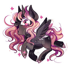 Size: 600x600 | Tagged: safe, artist:ipun, derpibooru import, oc, oc only, oc:princess sunset, alicorn, pony, alicorn oc, female, heart eyes, mare, open mouth, simple background, solo, transparent background, watermark, wingding eyes