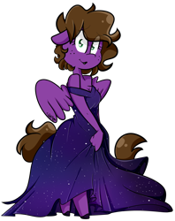 Size: 2910x3673 | Tagged: safe, artist:befishproductions, oc, oc only, oc:befish, anthro, pegasus, unguligrade anthro, clothes, dress, female, high res, mare, signature, simple background, solo, transparent background