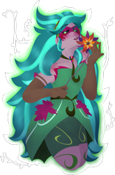 Size: 2761x4172 | Tagged: safe, artist:maikeehl, gaea everfree, gloriosa daisy, equestria girls, legend of everfree, clothes, dress, flower, magical geodes, simple background, solo, transparent background