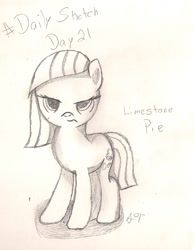 Size: 1128x1453 | Tagged: safe, artist:silversthreads, limestone pie, pony, daily sketch, sketch, solo, traditional art