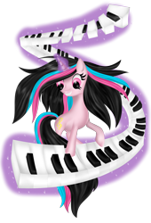 Size: 1696x2500 | Tagged: safe, artist:ariah101, derpibooru import, oc, oc only, unicorn, female, mare, piano, simple background, smiling, solo, transparent background