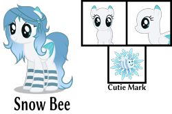 Size: 3233x2144 | Tagged: safe, artist:bluemoonbluepony, derpibooru import, oc, oc:snow bee, pegasus, pony, female, mare, reference sheet, show accurate, simple background, solo, transparent background