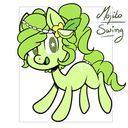 Size: 1000x1000 | Tagged: safe, artist:nomnomuadopt, oc, oc only, oc:mojito swing, earth pony, pony, base used, female, mare, solo, starry eyes, wingding eyes