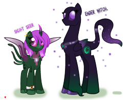 Size: 1396x1100 | Tagged: safe, artist:gaianknightalpha, derpibooru import, oc, oc only, oc:ender witch, oc:sight seer, base used, duo, minecraft, simple background, subnautica, transparent background