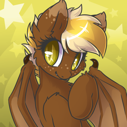 Size: 1062x1061 | Tagged: safe, artist:sapphfyr, oc, oc only, oc:star catcher, bat pony, pony, avatar, solo