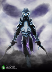 Size: 3200x4400 | Tagged: safe, artist:zarcrash, nightmare moon, human, absurd resolution, armor, glowing eyes, helmet, humanized, looking at you, solo, sword, weapon