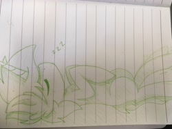 Size: 3816x2858 | Tagged: safe, artist:ezzerie, derpibooru import, oc, oc only, oc:quick fix, pony, unicorn, lined paper, male, monochrome, sleeping, solo, traditional art, trap, zzz