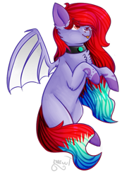 Size: 619x895 | Tagged: safe, artist:twinkepaint, oc, oc only, oc:rose galix, bat pony, pony, chest fluff, colored pupils, female, mare, one eye closed, simple background, solo, tongue out, transparent background, wink