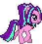 Size: 86x90 | Tagged: safe, artist:botchan-mlp, aria blaze, earth pony, pony, equestria girls, animated, ariabetes, cute, equestria girls ponified, female, gif, mare, pixel art, ponified, simple background, solo, transparent background, trotting, walking