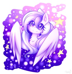 Size: 884x904 | Tagged: safe, artist:kousagi-hime, oc, oc only, oc:starstorm slumber, pegasus, pony, adorable face, commission, cute, solo, sparkles, starry eyes, stars, wingding eyes