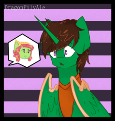 Size: 1650x1730 | Tagged: safe, artist:dragonpilyale, tree hugger, oc, oc:frost d. tart, alicorn, pony, alicorn oc, blank stare, floating head, hypnosis, hypnotized, open mouth, swirly eyes