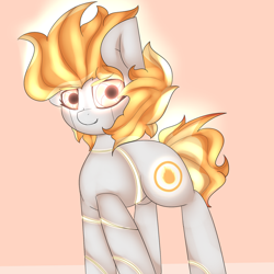 Size: 960x960 | Tagged: artist needed, safe, derpibooru import, oc, oc only, oc:bonfire, pony, robot, robot pony, discord (program), discord bot, female, mare, simple background, solo