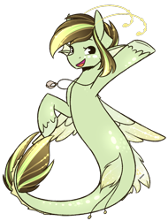 Size: 720x945 | Tagged: safe, artist:ak4neh, derpibooru import, oc, oc only, oc:akane, sea pony, seapony (g4), dorsal fin, fish tail, jewelry, necklace, open mouth, simple background, smiling, solo, tail, transparent background, unshorn fetlocks, wings