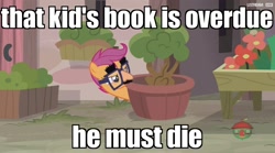 Size: 1359x756 | Tagged: safe, edit, edited screencap, screencap, scootaloo, pony, hard to say anything, disguise, groucho mask, image macro, mask, meme, shimmering spectacles, solo