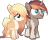 Size: 627x503 | Tagged: safe, artist:aledera, derpibooru import, oc, oc only, oc:honeydew, oc:reed, earth pony, pony, unicorn, base used, child, colored pupils, colt, curved horn, digital art, duo, female, filly, hair over one eye, male, offspring, parent:oc:dainty daffodil, parent:oc:fire dance, parents:oc x oc, simple background, transparent background