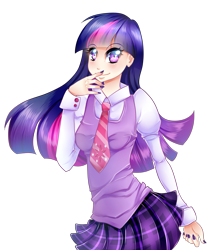 Size: 1757x1957 | Tagged: safe, artist:twigileia, derpibooru import, twilight sparkle, human, female, humanized, looking at you, nail polish, simple background, solo, transparent background