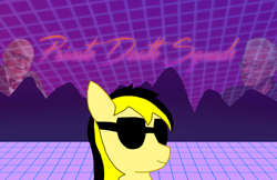 Size: 1700x1100 | Tagged: safe, derpibooru import, oc, oc only, oc:leslie fair, /mlpol/, anarcho-capitalism, hans-hermann hoppe, murray rothbard, right wing death squads, sunglasses, vaporwave