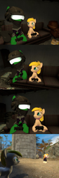 Size: 1400x4184 | Tagged: safe, artist:soad24k, oc, oc only, oc:chipper leaf, oc:copper, oc:green, pony, 3d, absurd resolution, controller, cyoa, cyoa:filly adventure, female, filly, gmod, mare