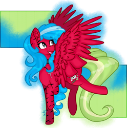 Size: 800x807 | Tagged: safe, artist:ayoarts, oc, oc only, oc:gloria joy, pegasus, pony, digital art, fullbody, gray eyes, smiling, solo