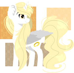 Size: 866x853 | Tagged: safe, artist:ayoarts, oc, oc only, alicorn, pony, alicorn oc, digital art, fullbody, golden eyes, lineless, solo, yellow