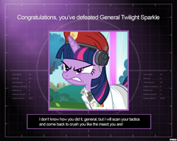 Size: 1280x1024 | Tagged: safe, alternate version, artist:a4r91n, derpibooru import, twilight sparkle, unicorn twilight, pony, unicorn, angry, beret, clothes, command and conquer, command and conquer: generals, crossover, hat, military uniform, solo, twilight is not amused, unamused, uniform, you win