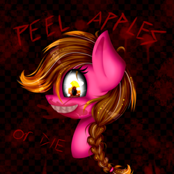 Size: 1861x1861 | Tagged: safe, artist:lixthefork, oc, oc only, oc:lix, pony, apple, food, solo, text