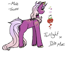 Size: 1600x1200 | Tagged: safe, artist:jaysey, derpibooru import, oc, oc only, unicorn, color palette, crown, cutie mark, jewelry, male, offspring, parent:big macintosh, parent:twilight sparkle, parents:twimac, regalia, scar, simple background, solo, stallion, transparent background, unshorn fetlocks