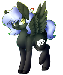 Size: 1341x1599 | Tagged: safe, artist:ohhoneybee, artist:sweetmelon556, oc, oc only, oc:cloudy night, pegasus, pony, ear fluff, female, mare, raised leg, simple background, solo, transparent background