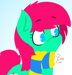 Size: 2000x2100 | Tagged: safe, artist:cherryceriseart, oc, oc only, oc:minty split, earth pony, pony, clothes, scarf, solo