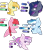 Size: 1024x1185 | Tagged: safe, artist:rosiepie15, derpibooru import, oc, oc only, oc:daisy, oc:golden delicious, oc:midnight spectrum, oc:snow storm, oc:valentina amore, earth pony, pegasus, pony, unicorn, bust, color palette, female, freckles, magical lesbian spawn, male, mare, next generation, offspring, parent:applejack, parent:big macintosh, parent:caramel, parent:flash sentry, parent:fleur-de-lis, parent:fluttershy, parent:princess cadance, parent:rainbow dash, parent:shining armor, parent:twilight sparkle, parents:carajack, parents:flashlight, parents:fleurdance, parents:fluttermac, parents:shiningdash, simple background, stallion, transparent background