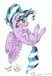 Size: 1136x1656 | Tagged: safe, derpibooru import, alicorn, pony, character, cute, fluffy, promarker, simple background, traditional art