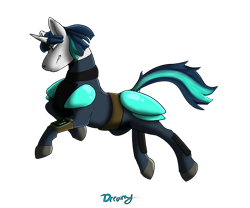 Size: 2400x2000 | Tagged: safe, oc, oc only, oc:dragonfire, pony, unicorn, fallout equestria, fallout equestria: child of the stars, armor, fallout, female, leaping, mare, pipbuck, simple background, solo, transparent background