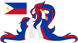 Size: 1024x560 | Tagged: safe, artist:cosmicwitchadopts, derpibooru import, pegasus, pony, base used, female, mare, nation ponies, philippines, ponified, simple background, solo, tongue out, transparent background