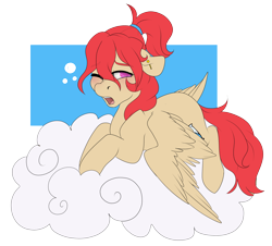 Size: 1280x1158 | Tagged: safe, artist:rue-willings, oc, oc only, pegasus, pony, cloud, piercing, solo, yawn