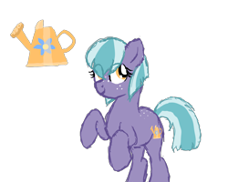 Size: 2500x2000 | Tagged: safe, artist:sodadoodle, derpibooru import, oc, oc only, oc:daisy blue, earth pony, pony, adopted offspring, female, freckles, mare, next generation, parent:discord, parent:fluttershy, parents:discoshy, simple background, sodaverse, solo, transparent background, watering can