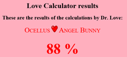 Size: 568x255 | Tagged: safe, derpibooru import, angel bunny, ocellus, angellus, crack shipping, female, implied straight, love calculator, male, shipping, straight