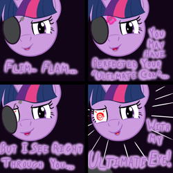 Size: 4096x4096 | Tagged: safe, artist:venaf, derpibooru import, twilight sparkle, friendship university, absurd resolution, atg 2018, comic, dialogue, disembodied head, eyepatch (disguise), floating head, fullmetal alchemist, head, king bradley, newbie artist training grounds, wrath the furious