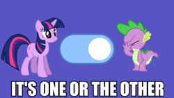 Size: 2560x1440 | Tagged: safe, spike, twilight sparkle, dragon, facepalm, image macro, meme, simple background, switch, totally legit recap