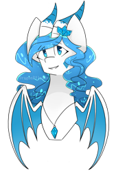 Size: 1700x2520 | Tagged: safe, artist:dragonpilyale, oc, oc only, dracony, hybrid, pony, female, horn, looking at you, mare, simple background, smiling, solo, transparent background