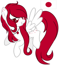 Size: 1024x1120 | Tagged: safe, artist:cosmicwitchadopts, derpibooru import, pegasus, pony, female, japan, mare, nation ponies, ponified, simple background, solo, transparent background