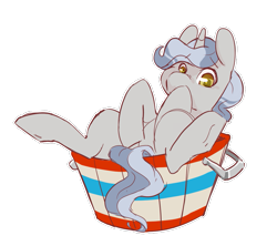 Size: 957x849 | Tagged: safe, artist:braindead, star bright, pony, unicorn, buckball season, bucket, male, simple background, solo, transparent background