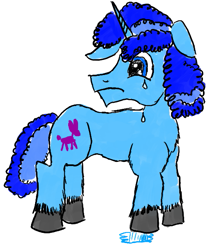 Size: 529x613 | Tagged: safe, artist:horsesplease, derpibooru import, party favor, unicorn, alternate universe, crying, implied capper, male, paint tool sai, sad, scared, solo