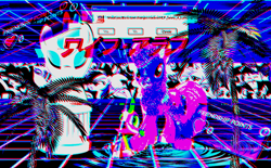 Size: 1028x639 | Tagged: safe, spike, twilight sparkle, dragon, aesthetics, error, figure, glitch art, grid, japanese, palm tree, statue, tree, vaporwave, water