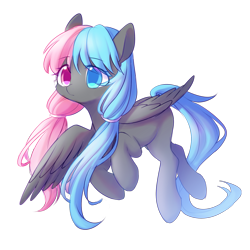 Size: 2000x2000 | Tagged: safe, artist:leafywind, derpibooru import, oc, oc only, pegasus, pony, colored pupils, female, flying, gift art, hairband, heterochromia, mare, multicolored hair, simple background, solo, spread wings, transparent background, wings