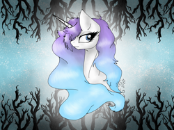 Size: 2048x1535 | Tagged: safe, artist:melonseed11, derpibooru import, oc, oc:icy crystal, pony, unicorn, bust, female, mare, portrait, solo