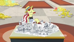 Size: 1920x1080 | Tagged: safe, derpibooru import, screencap, flam, pony, friendship university, model city, solo