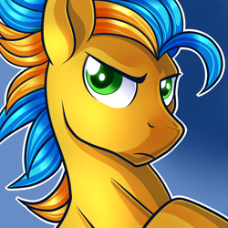 Size: 2000x2000 | Tagged: safe, artist:xwhitedreamsx, oc, oc only, oc:freeze frame, pony, commission, gradient background, green eyes, looking at you, male, serious, serious face, solo, stallion